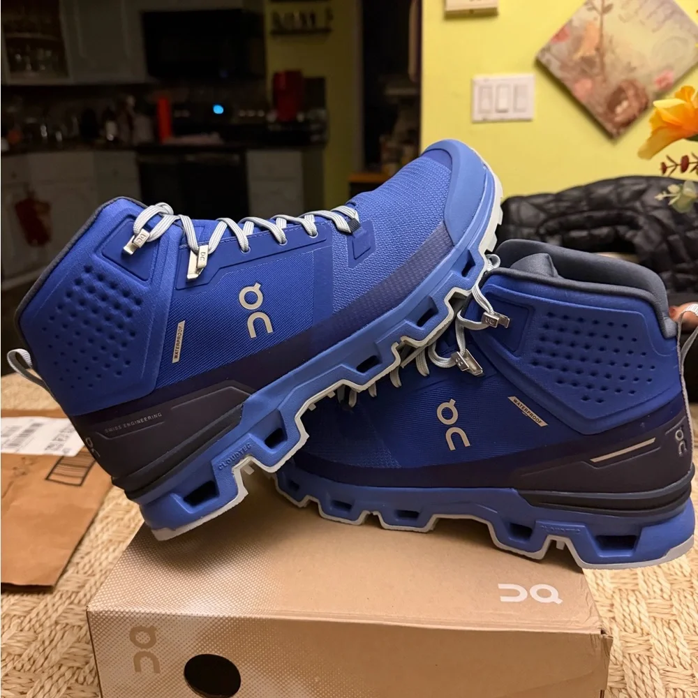 On Running Cloudrock Waterproof 2 Men's Boots in Indigo/Cobalt